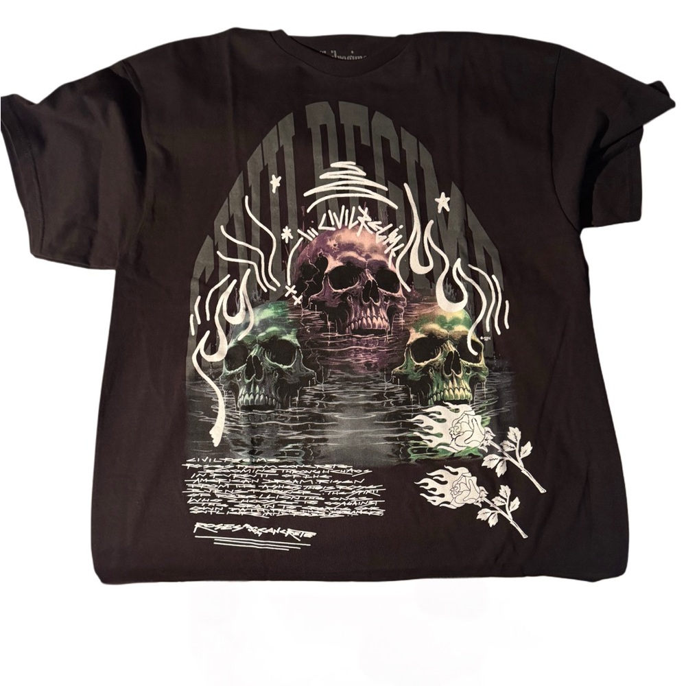 Civil Regime Skulls Black Graphic Tee